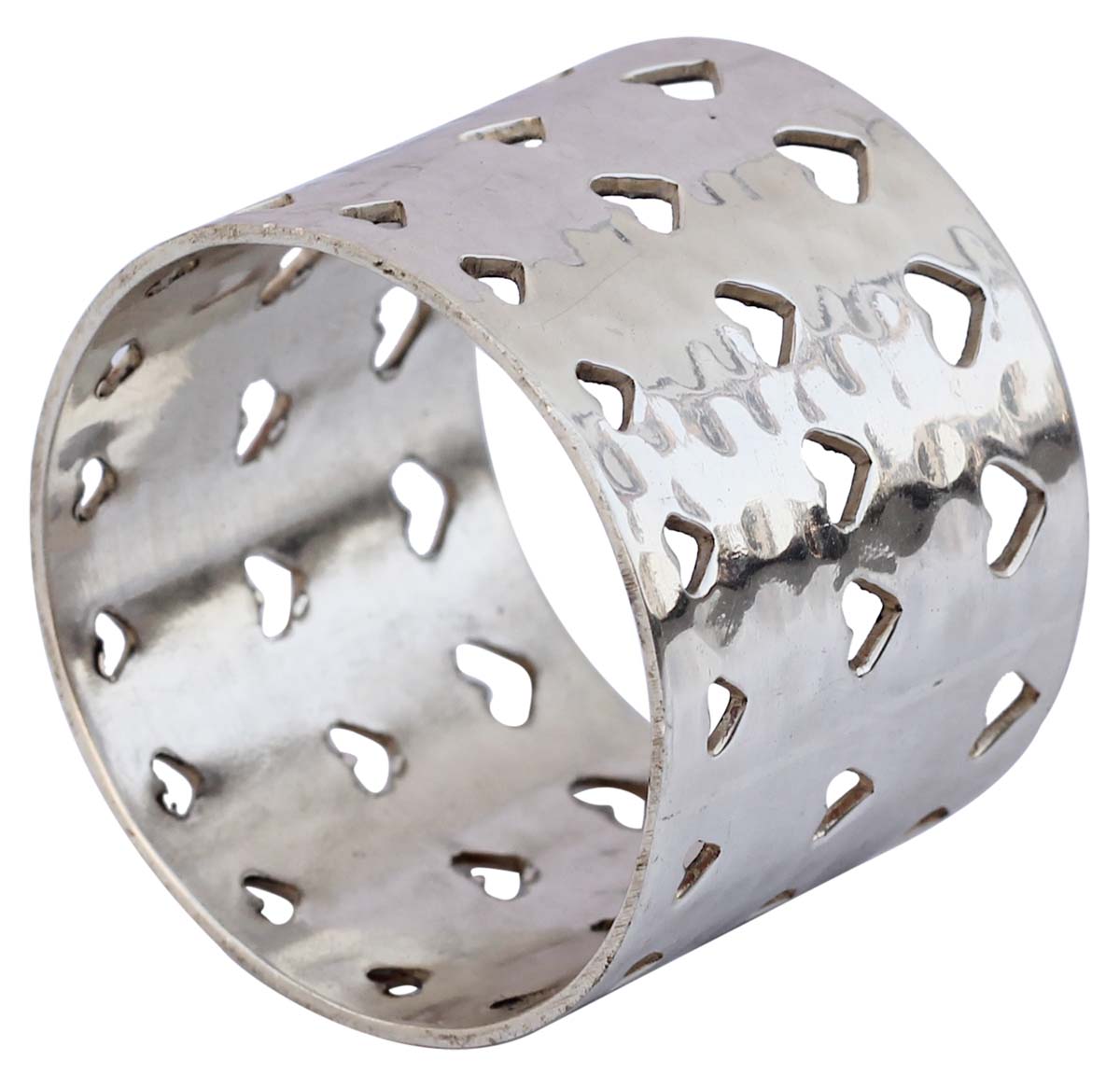 Buy in Bulk - Metal Napkin Rings - Cast in Brass - Nickel Plated - Heart Shaped Cut-Out Motifs